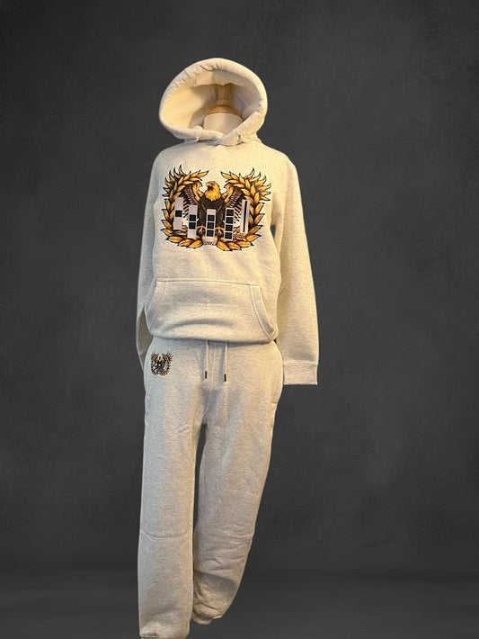 Warrant 2 Piece Sweatsuit Set Pullover Athletic Hoodies Jogging Suits Set with zip pockets